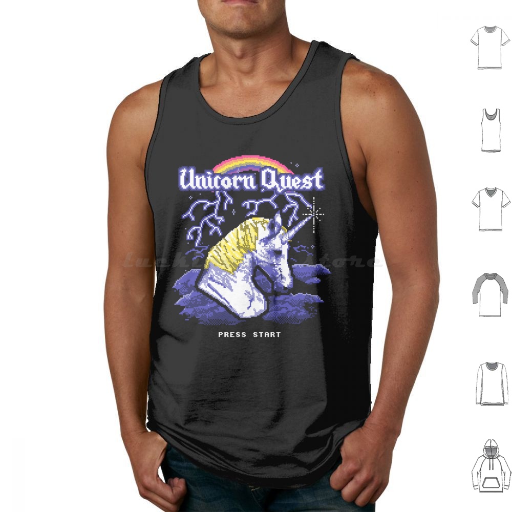 Arcade Quest - Unicórnio quest tank tops colete sem