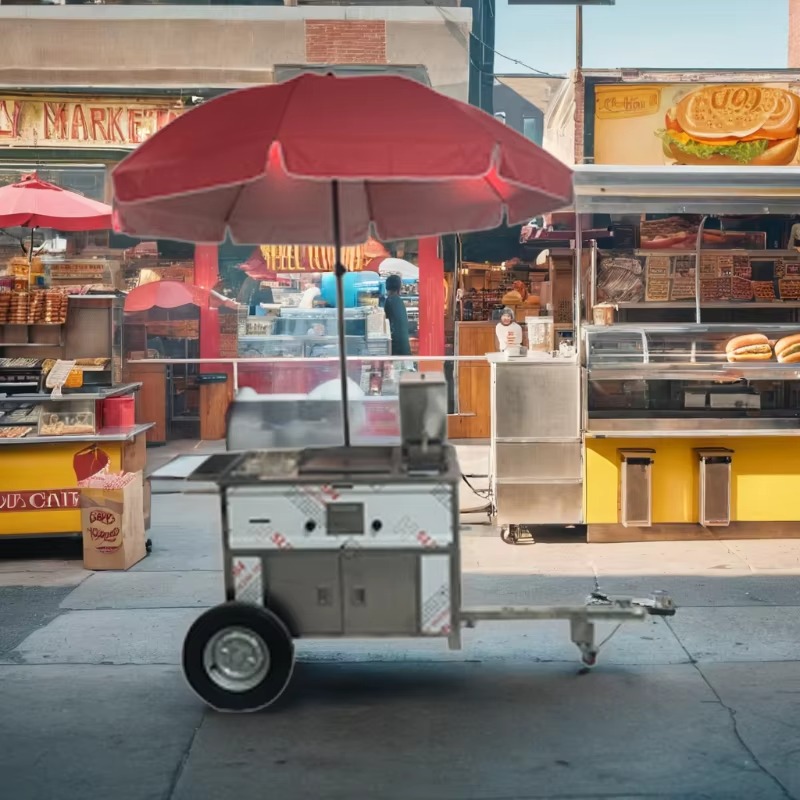 Carrinho de Comida Móvel Compa - Hot Dog Vending Cart avaliação e preço