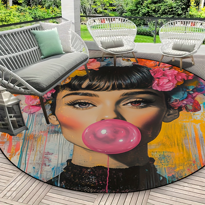 Tapete Redondo com Estampa de  - Bubble Gum Machine avaliação e preço